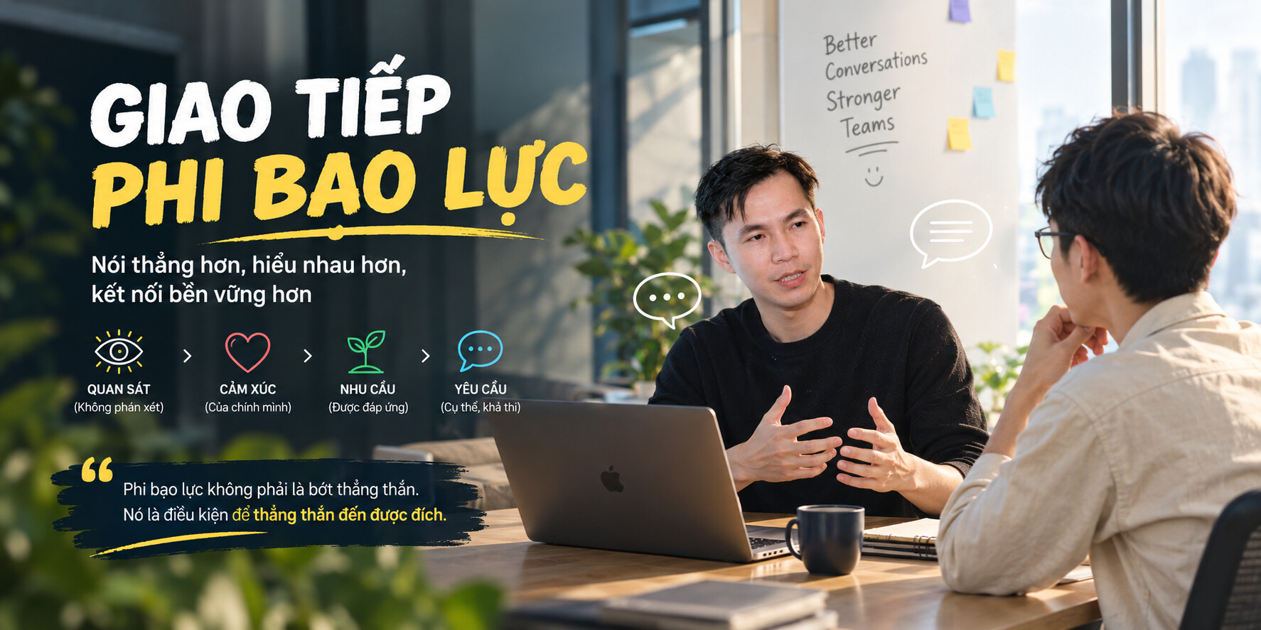 Hình minh hoạ bài viết Giao tiếp phi bạo lực (Nonviolent Communication)
