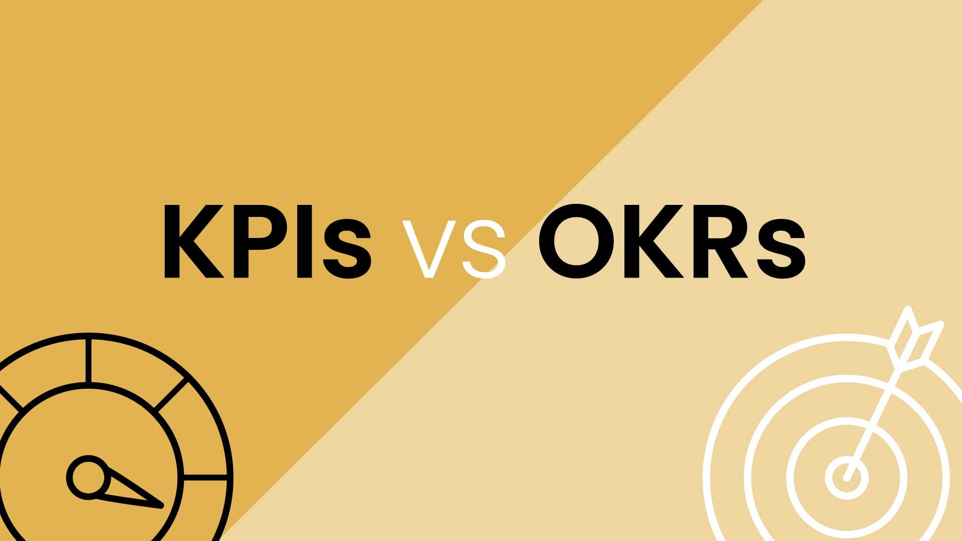 KPI và OKR – minh hoạ KPIs vs OKRs: đồng hồ đo hiệu suất và mục tiêu